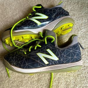 NEW BALANCE “USED” JFLPG1 Neon Lindor 🔥 Baseball Cleats (Size Boys 5)